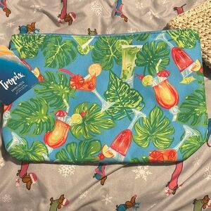 Tropix Blue Tropical Print Clutch